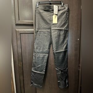 JODIFL Black Faux Leather Leggings